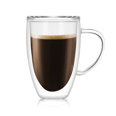 라이트급 선수에 의하여 이중 유리로 끼워지는 커피 잔, 접지 닦은 기계 안전한 Pyrex 커피 잔 협력 업체