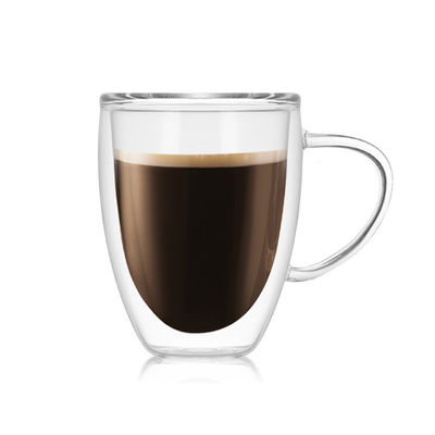라이트급 선수에 의하여 이중 유리로 끼워지는 커피 잔, 접지 닦은 기계 안전한 Pyrex 커피 잔 협력 업체
