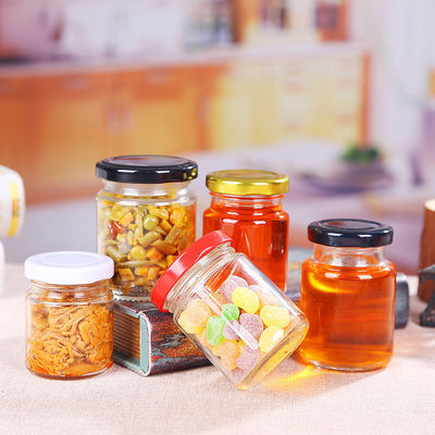 무연 물개 상표 주석 뚜껑 음식 급료 원형을 가진 유리제 꿀 단지 협력 업체