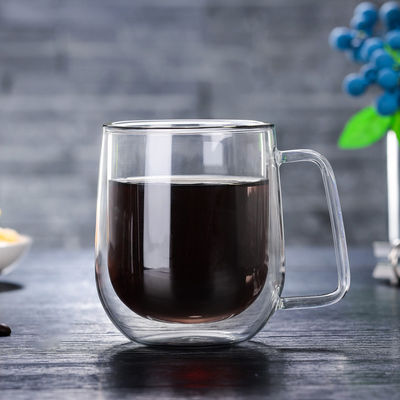 친절한 마시는 커피 Eco를 위한 높은 붕규산염 두 배 벽 유리제 컵 협력 업체
