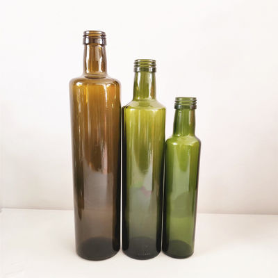 둥글어던/사각 호박색 진한 녹색 유리제 올리브 기름 병은 사용하기 편했던 형성했습니다 협력 업체