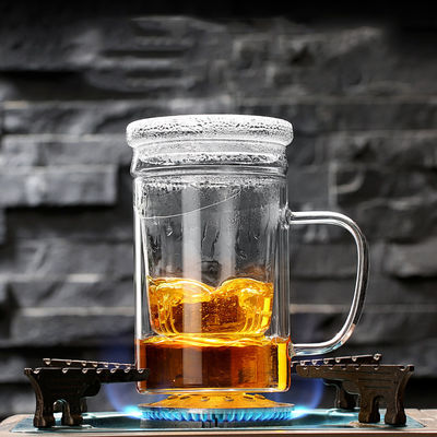 투명한 Handmade 차 여과기 컵, 400ml 커피/여과기를 가진 차잔 협력 업체
