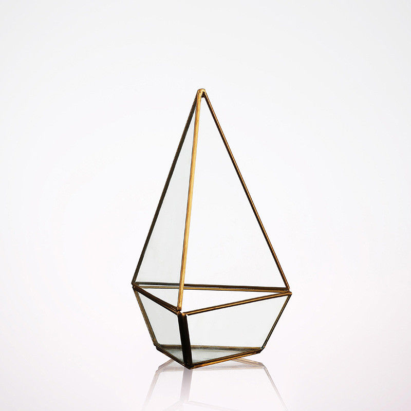Homeware Handmade 유리제 불규칙한 다이아몬드 모양 탁상용 유리제 Terrarium 재배자 협력 업체